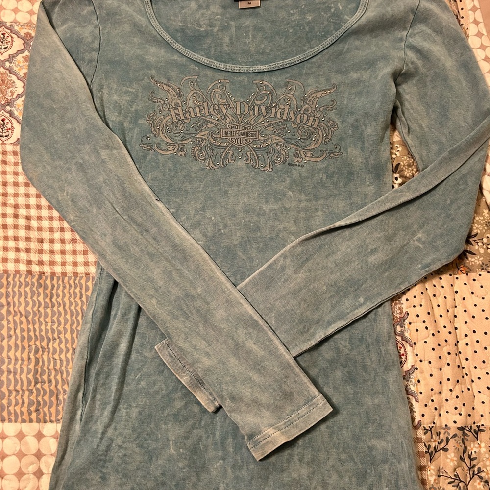 Harley-Davidson Women's Teal Long Sleeve Tee